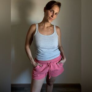 Champion Shorts Athleisure Casual Coral Pink Large Comfy Sporty